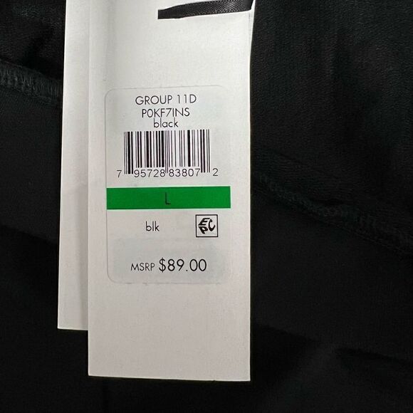 DKNY Pure Travel Pants Black Elastic Waist Wide Leg Lounge Leisure Size Large - Picture 10 of 13